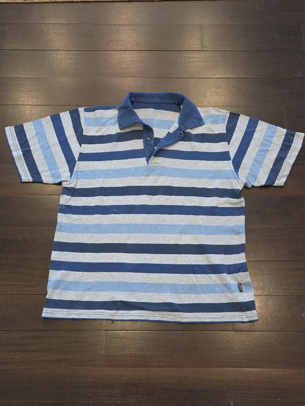 MEN'S ITALIAN LES COPAINS JEANS SHORT SLEEVE COLLARED POLO SHIRT $150 GREY BLUE